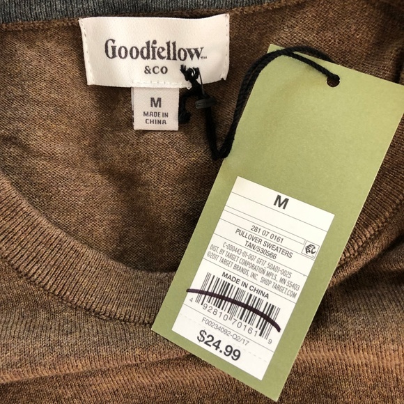 Goodfellow & Co Brown Crewneck Thermal Sweater M - Picture 3 of 6